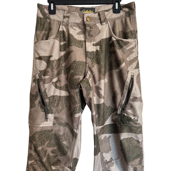 Cabela’s Camo Pants Microtex Size 30 W 32" L Soft Flannel Zipper Pockets NWOT - Picture 3 of 12